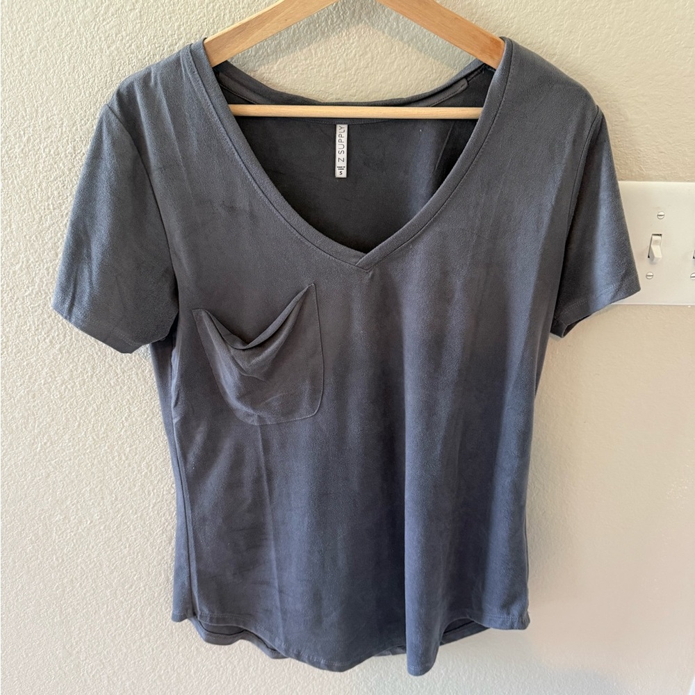 Z Supply Charcoal V-Neck Tee